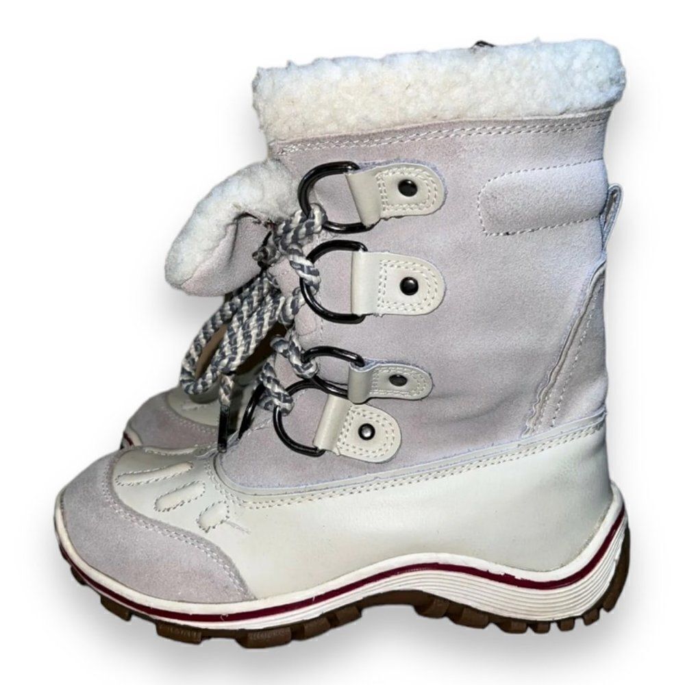 Pajar Alina Round Toe Waterproof Winter Boots White Leather Women's 6.5